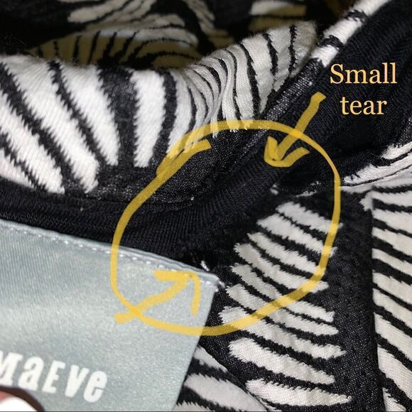 Maeve Anthropologie Womens Windfall Shift Dress Small P Black White Text… - Picture 8 of 8